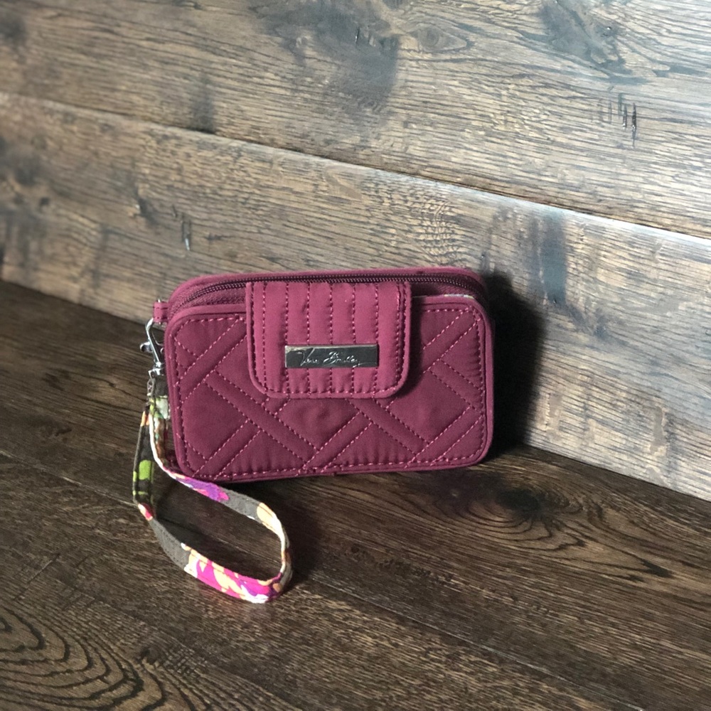 Vera Bradley maroon wristlet